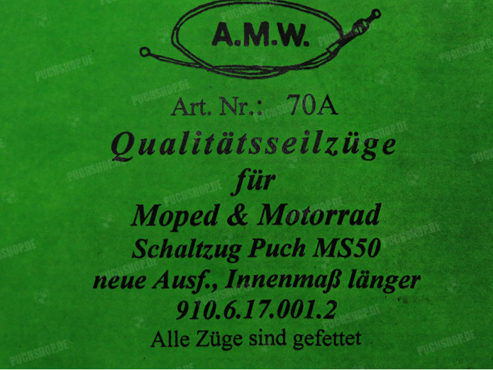 Bowdenzug Puch MS50 / VS50 Sport Kupplung A.M.W.